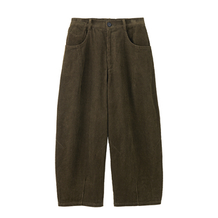 ZzZHANG｜解构艺术家_美拉德风灯芯绒秋冬季条绒宽松休闲弯刀裤