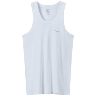 七匹狼男士背心纯棉全棉男生汗衫男生跨栏吸汗老头衫白色打底男款