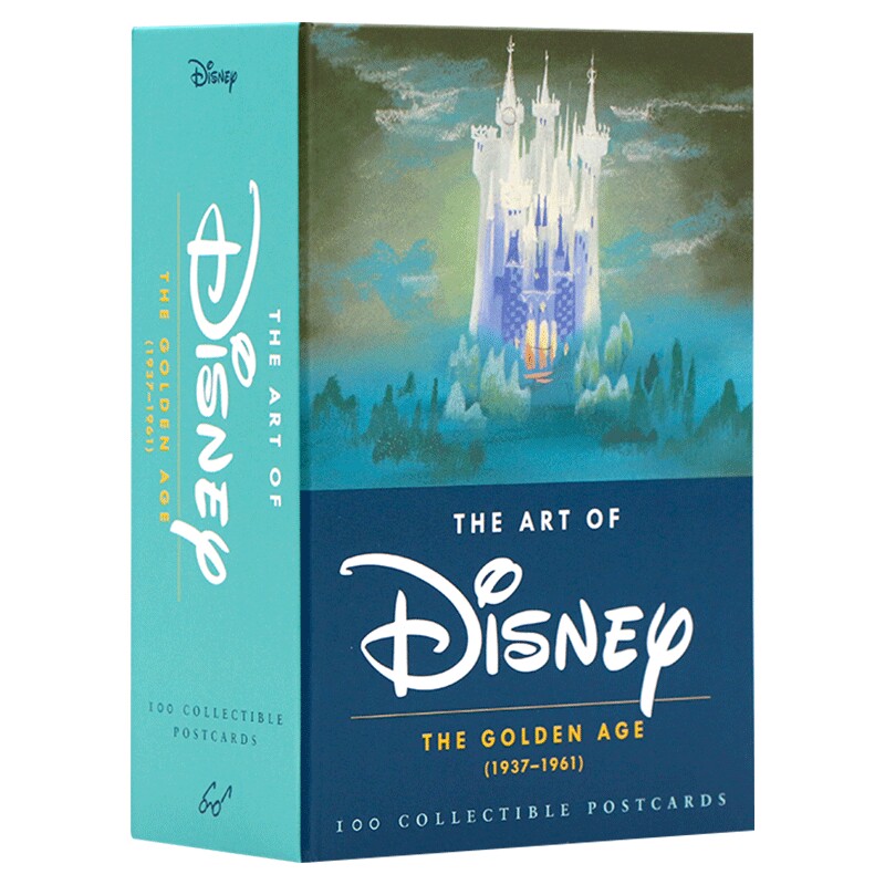 迪士尼珍藏版100张经典动画明信片 英文原版 The Art of Disney The Golden Age 黄金年代 礼盒装 英文版 精装 进口英语艺术类书籍