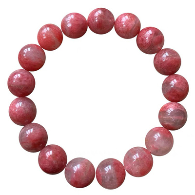 天然共生石英质玉蔷薇辉石手链女