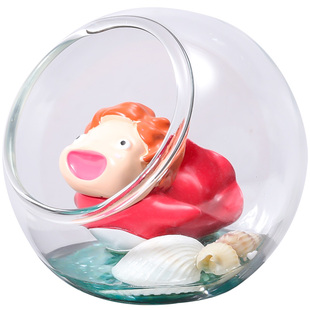 网红小型鱼缸造景装饰波妞观赏鱼创意小摆件躲避屋斗鱼金鱼微景观