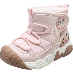 牧童小童雪地靴2025冬季新款男童小恐龙防撞大棉鞋加绒户外女童鞋