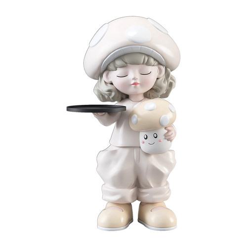 大型女孩客厅落地摆件家居饰品电视柜沙发旁托盘公仔雕塑乔迁礼物