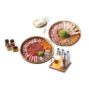 木屋烧烤食材半成品4-6人家庭露营户外烧烤自助鸡肉羊肉串套餐