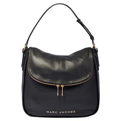 【季末折扣】MARC JACOBS/莫杰 MJ 牛皮黑色经典复古hobo包