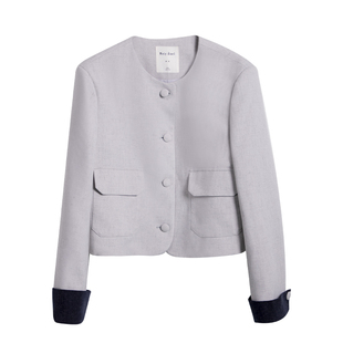 幂典短款外套女小香风2025春季新款小个子高级感通勤职场面试套装