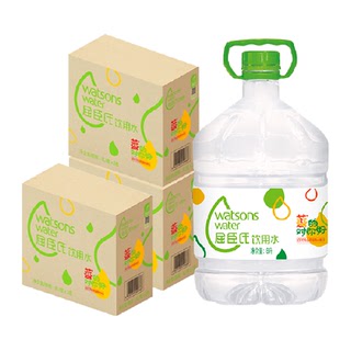 屈臣氏高温蒸馏饮用水8L*6桶整箱家庭补水敷脸护肤非矿泉水泡茶
