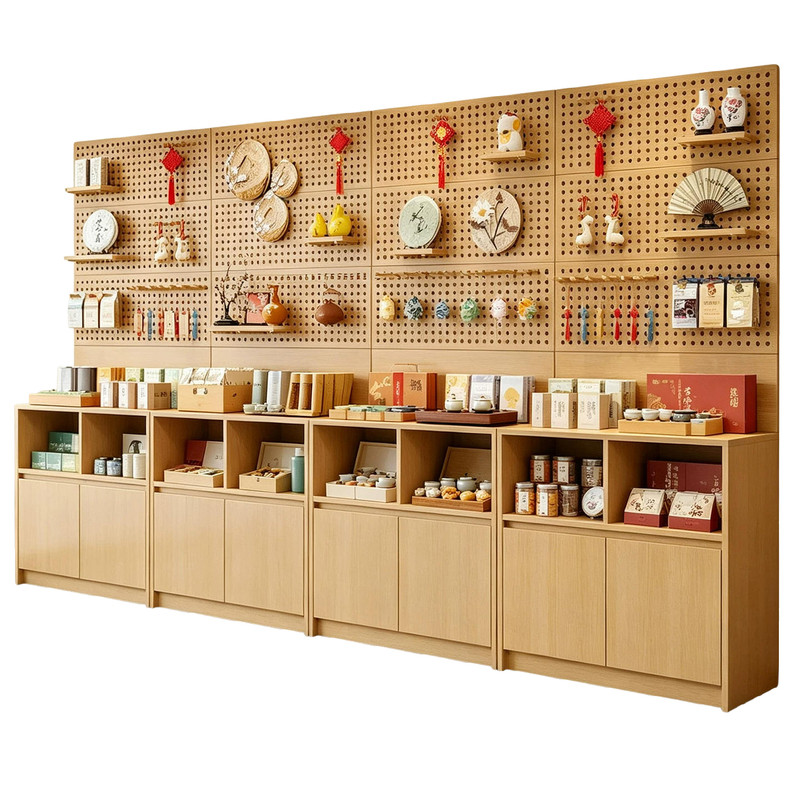 洞洞板展示柜中岛柜饰品流水台