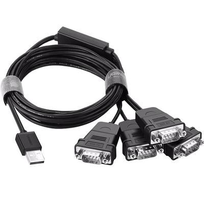 绿联usb转串口一拖四RS232转接线