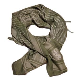 外贸出口阿拉伯方巾绿色沙色战术围巾纯棉披肩户外军迷防风沙面罩