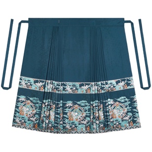 鹿鹤鸣织造司原创明制汉服新中式马面裙套装混搭汉元素半高领上衣