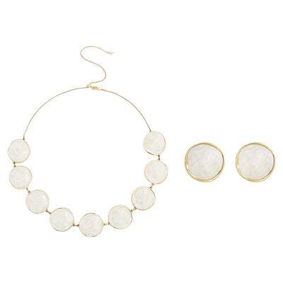 【女神礼物】RC Retro Chic意大利复古时尚 波纹项链耳环白色红