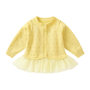 女童外套2026春装新款女宝宝针织开衫开春薄款上衣儿童女孩外出服