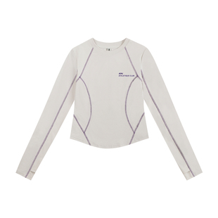 ATRY结构拼接凉感T恤女春季新款户外运动防晒拼色修身显瘦打底衫