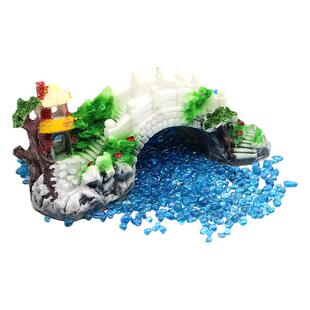 鱼缸小桥沉船假山造景装饰品小房子小摆件水族箱内饰布景摆设套餐