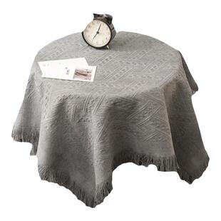 北欧茶几垫桌布简约灰色床头柜布罩长方桌书桌台布防尘圆桌盖布