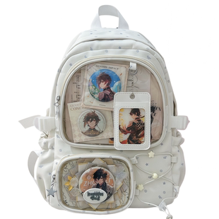 ins小众韩系小书包女生初中生2025新款高颜值大容量白色痛包双肩