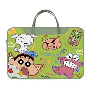YG蜡笔小新笔记本电脑包女手提适用华为matebook14寸联想小新pro15寸苹果macbookair16寸内胆保护套2024新款