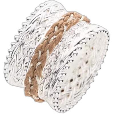 SOFT ROOM绑线编织镂空宽戒指女小众设计轻奢高级感配饰生日礼物