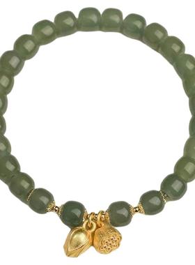 新中式国潮风和田玉莲蓬手串