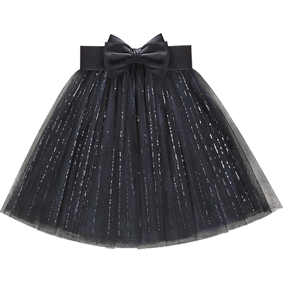 星空亮片网纱仙女蓬蓬洋气短裙