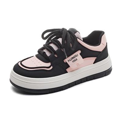 黑粉平底板鞋环球小众设计