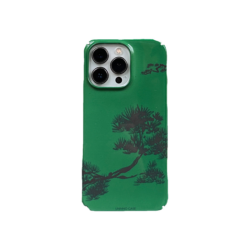 UNNNO原创设计松树四季常青新中式绿色小众保护壳13苹果iphone14pro/max手机壳12菲林全包网红xs个性1