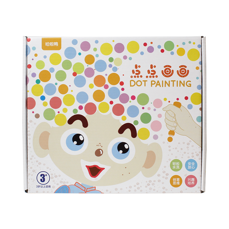点点画画点点笔涂鸦画套装颜料儿童创意手指画画册幼儿园手工绘画