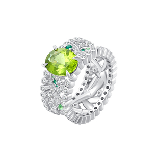 CIGALONG龙梓嘉橄榄石戒指红楼黛玉翠竹宝石新中式珠宝