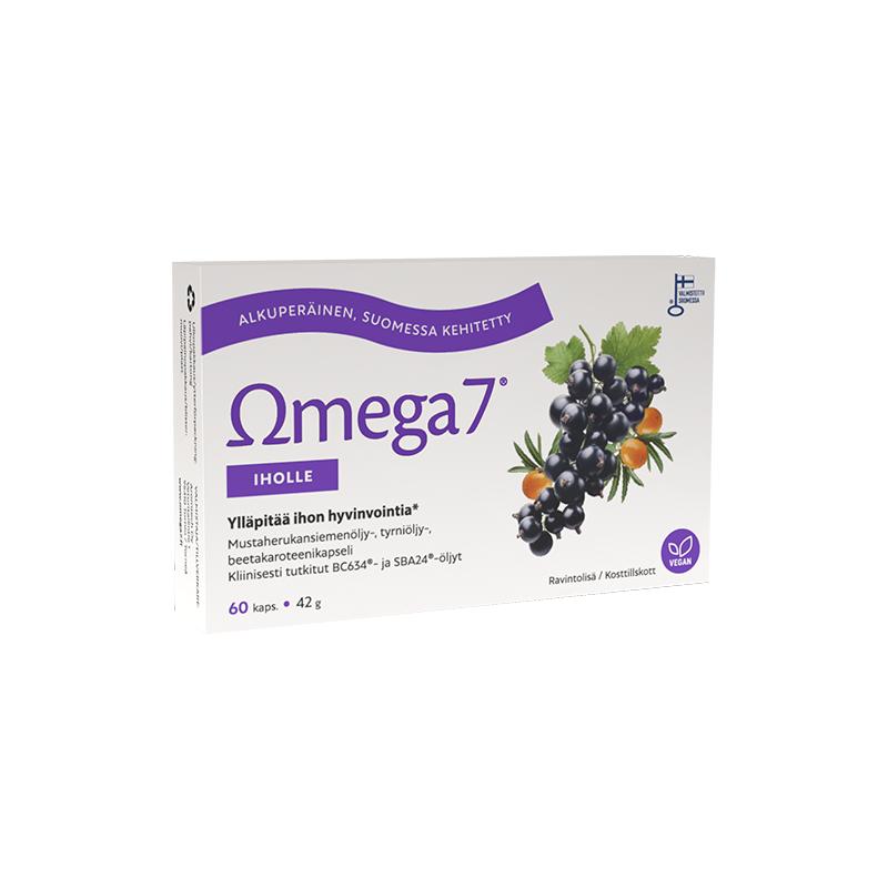 芬兰Omega7美肌双效黑醋栗籽油沙棘油胶囊嫩白补水淡纹改善AD特皮