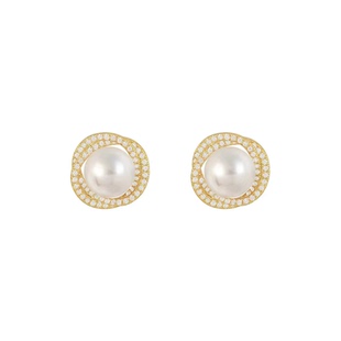 「奥利弗」法式复古轻奢高级感优雅百搭螺旋设计珍珠耳钉/耳夹女