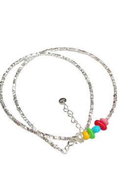 女925银多巴胺彩虹豆豆手链项链