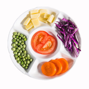 圆形五果盘卤水拼盘陶瓷多格圆盘火锅配菜盘五格盘餐盘健康加厚