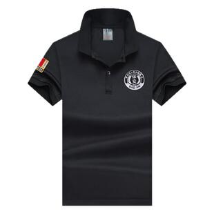 顾威狼黑色保安工作服夏季新款透气速干短袖t恤物业安保制服定制