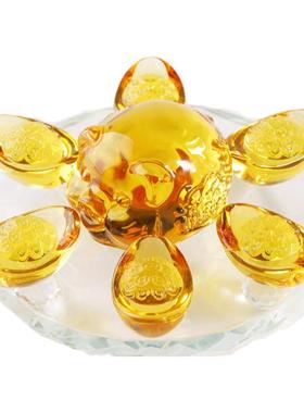 元宝办公摆件大易兄弟琉璃祝福