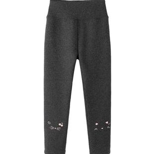 英氏女童裤子打底裤加绒加厚女孩保暖长裤2025秋冬新款儿童秋装