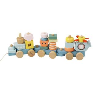 可来赛海洋小拖拉车男女宝宝学步多功能积木拼搭儿童拉绳牵引玩具