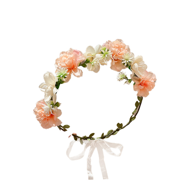 森系头饰仙女花环头饰飘带发箍