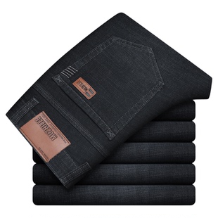 男士牛仔裤直筒宽松休闲弹力黑色潮牌夏季薄款长裤子2026新款商务