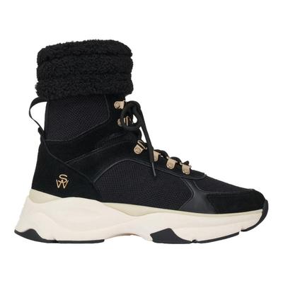 SW高帮拼接圆头系带运动鞋女