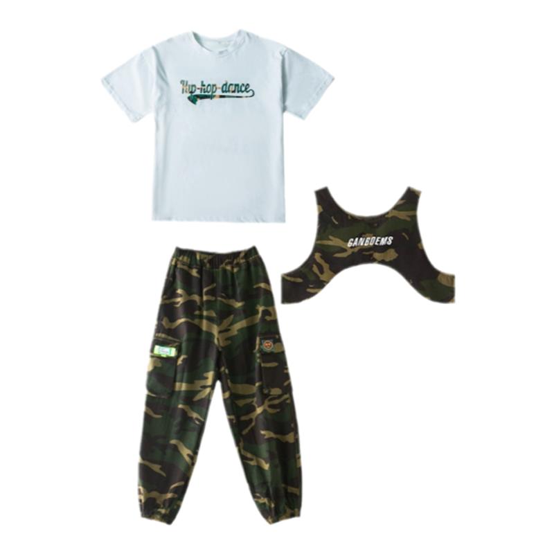 儿童拉拉队演出服小学生运动会班服少儿迷彩街舞潮服架子鼓服秋季