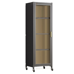 厨房收纳柜落地多层餐边窄柜夹缝储物柜子带门多功能窄款置物架