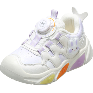 牧童童趣闪灯鞋2025秋冬新款女童缓震宝宝休闲鞋加绒轻便运动鞋子