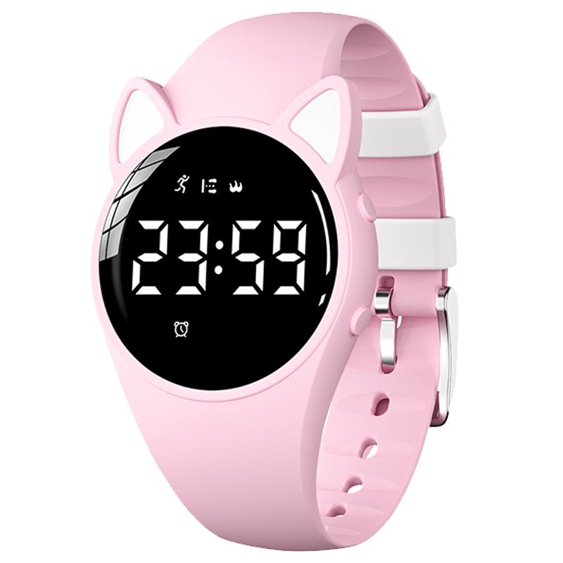 儿童手表女孩女童防水小学生只看时间带闹钟的电子表初中生女款
