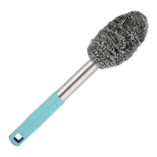 带柄钢丝球刷子长杆洗锅不生锈清洁厨房不伤手洗碗瓶罐不掉渣灶台