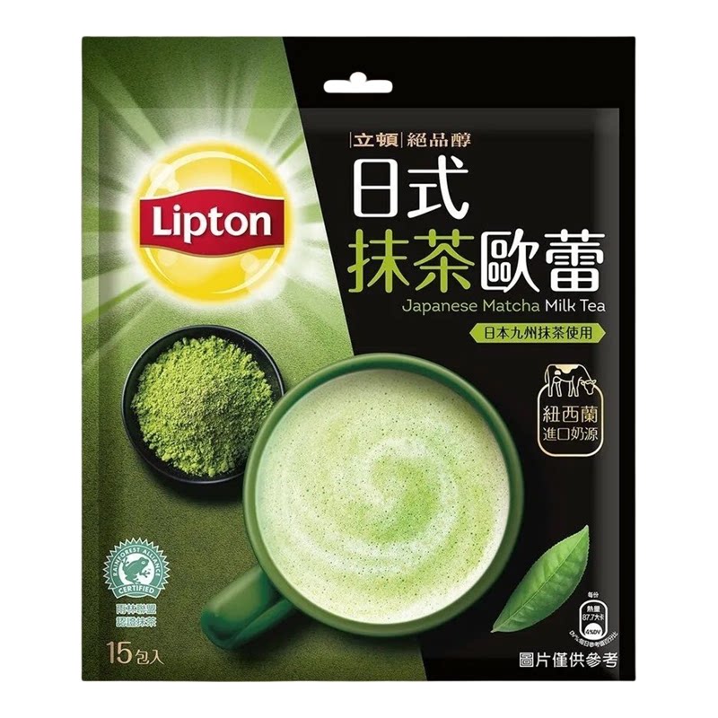 立顿Lipton绝品醇日式抹茶欧蕾19gx15包新西兰进口奶源办公室冲泡