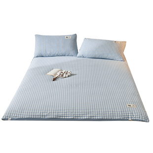 无印良品A类简约格子床垫套单件 学生宿舍褥子套床垫保护罩90x200