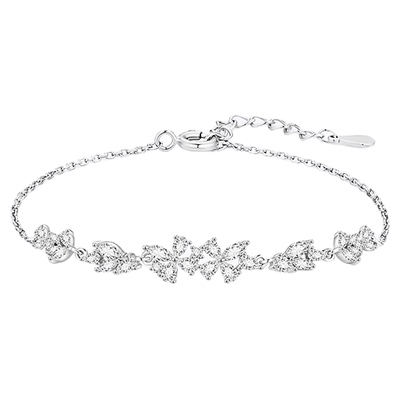 中国黄金纯银紫藤花手链