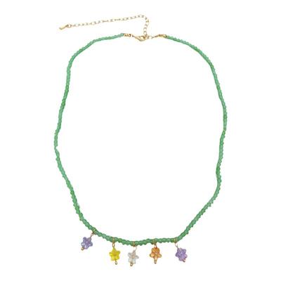 日韩国夏季小清新撞色花朵项链