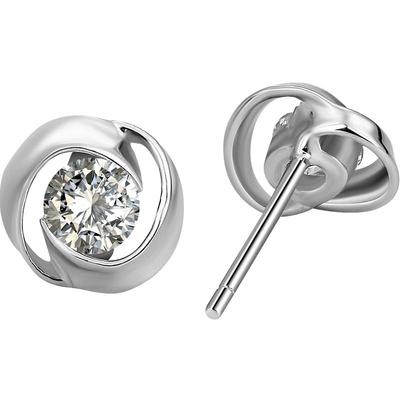 老银匠925银饰品旋转耳钉气质